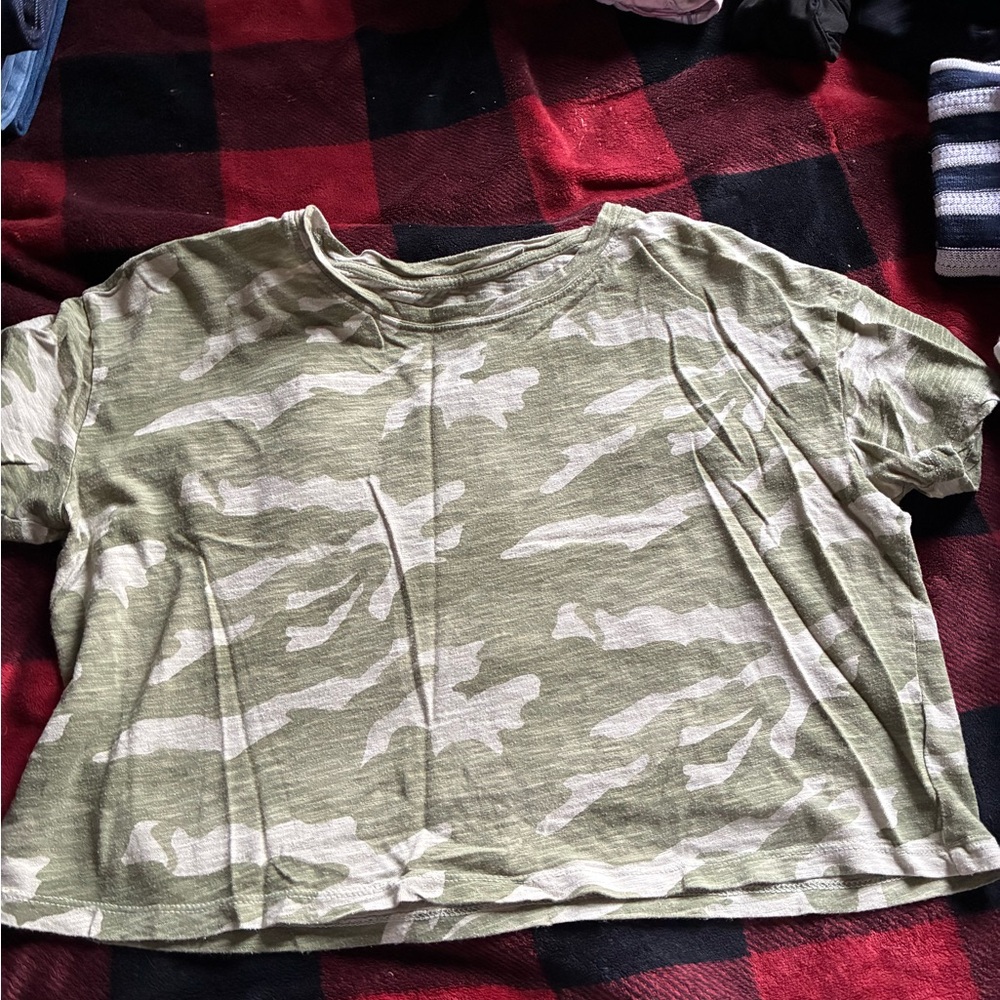 Olive Green Camo Short Sleeve Tee